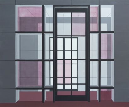 Illusory Doors (brick) - a Paint Artowrk by Claudia Castro Barbosa
