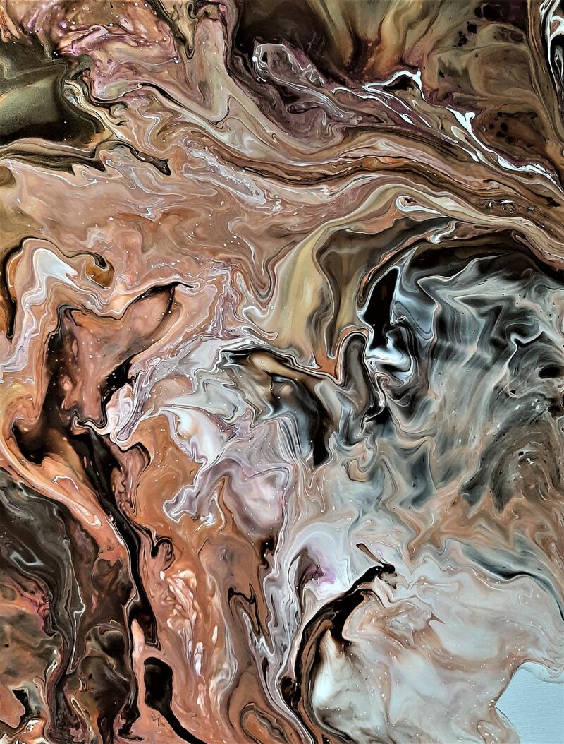 Over the abstract delta - a Paint by Kaleido Marbling Art
