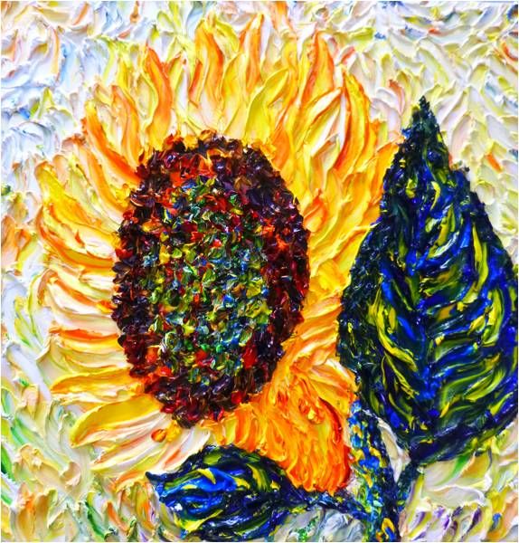 'You Are My Sunshine' Diptych (Upper panel), Collection 'Sunflowers' - a Paintings by Dr. Halyna Vakulenko