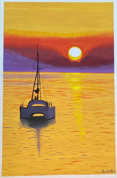 HAPPINESS AND SUNSET - a Paint Artowrk by LUXY