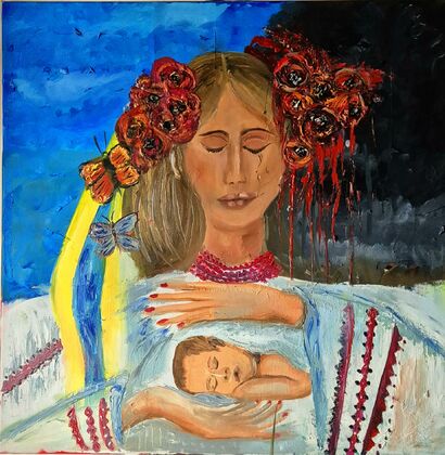 Mother\'s Protection - a Paint Artowrk by Vitalina  Novikova Hajisavva