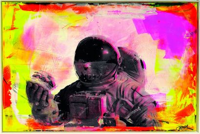 Burger on moon - a Paint Artowrk by carsten breuer arts