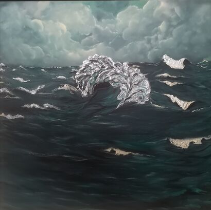 Serie di tempeste 3.dentro l'onda.  - A Paint Artwork by Mariangela  Mineo