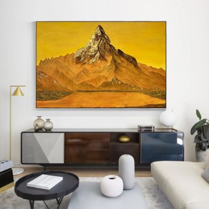 Matterhorn Ablaze - a Paintings Artwork by Joyce Tan