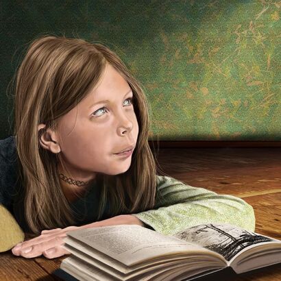 Reading girl - a Paint Artowrk by Francis Kaiser