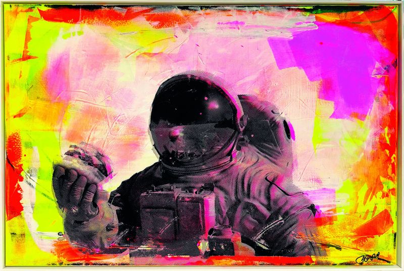 Burger on moon - a Paintings by carsten breuer arts