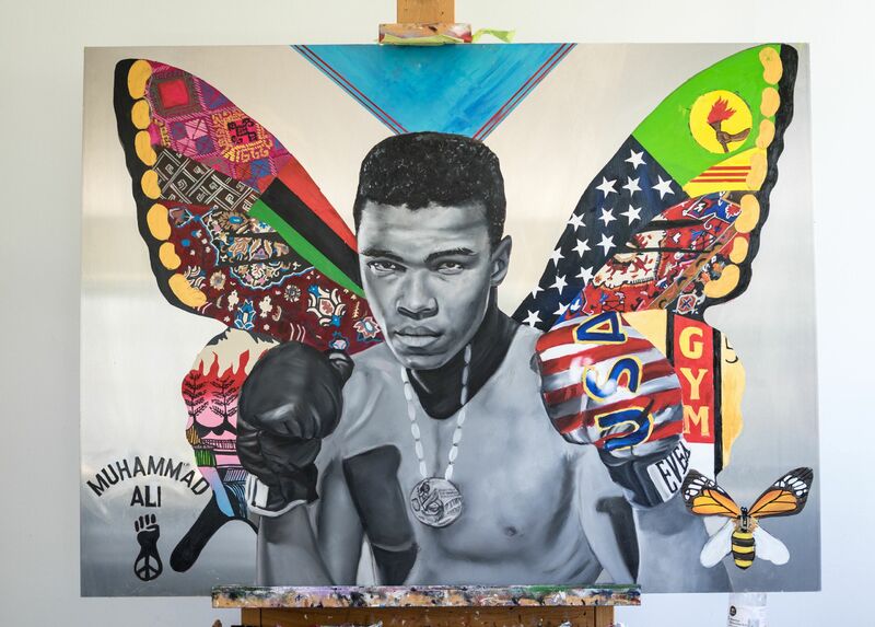 Muhammad Ali - a Paint by Carling  Jackson