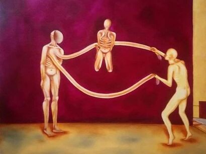 Corde à nichons entre amis - a Paint Artowrk by Alice TRAVERSE