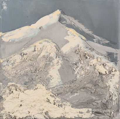 grey snow in grey mountains - A Paint Artwork by ZUBA