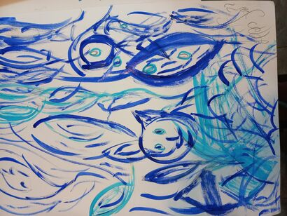 Le chat bleu - a Paint Artowrk by Leon