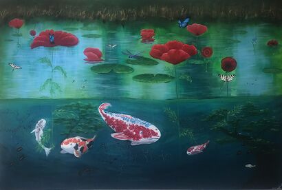 Pond Life - A Paint Artwork by Maia Kristianson Kreates