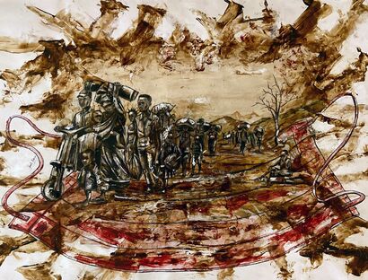 Wars, famine and migrations in the Pandemic midst - a Paint Artowrk by Joart Kabeya