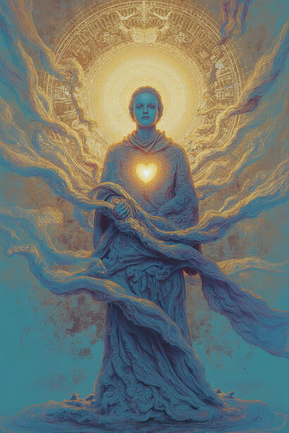 The Heart of Stillness - a Digital Graphics and Cartoon Artowrk by Marzieh Poozesh Shirazi