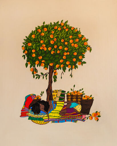 Dream under the orange tree - A Paint Artwork by Nina Tsorieva