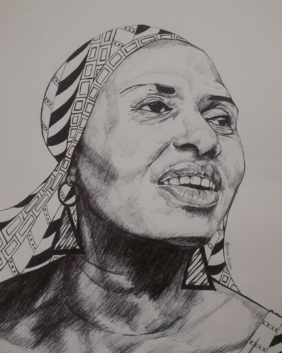 Mariam Makeba  - a Paint Artowrk by Mantsopa Nzunga