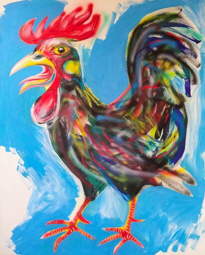 Red Rooster  - a Paint Artowrk by Hugo Perez