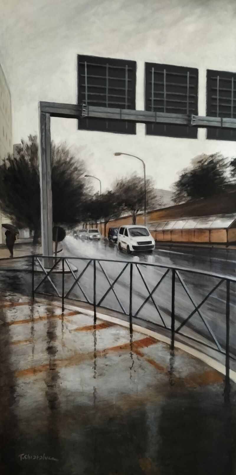 Piove in Via Sicilia - a Paintings by Teresa Chiaraluce