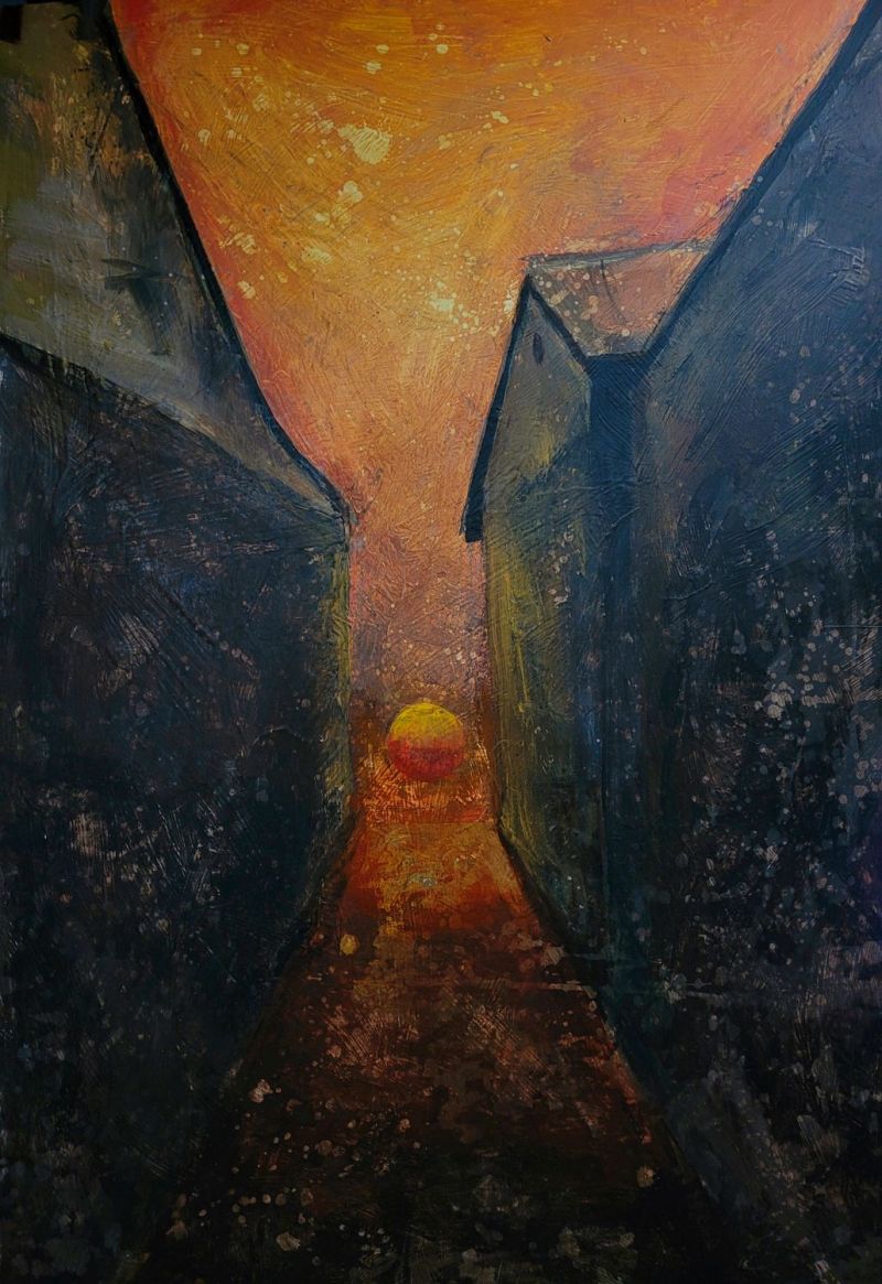 Winter sunset - a Paintings by Angelo Calcagno