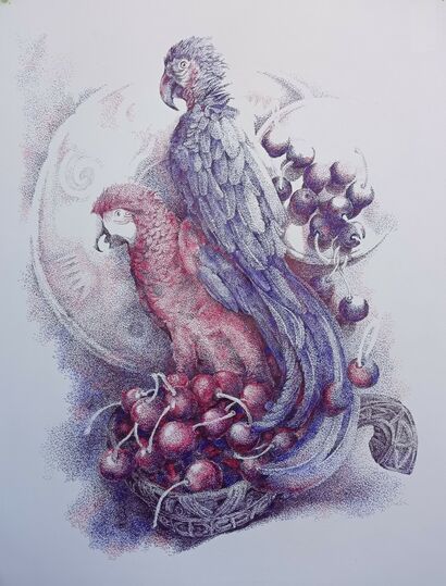Cherries Blossom - A Art Design Artwork by Kaimoldin.art