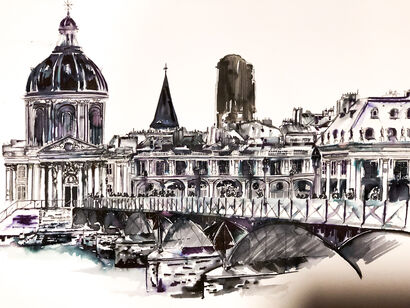 Le pont des Arts  - a Paint Artowrk by virginie bernard