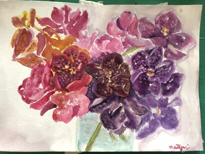 Orchids  - A Paint Artwork by Michiko Lynch