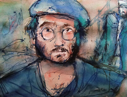 Lucio Dalla and the sailor - a Paint Artowrk by mario breda