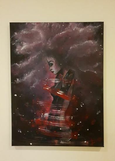Red galaxy - a Paint Artowrk by Diana Rosu