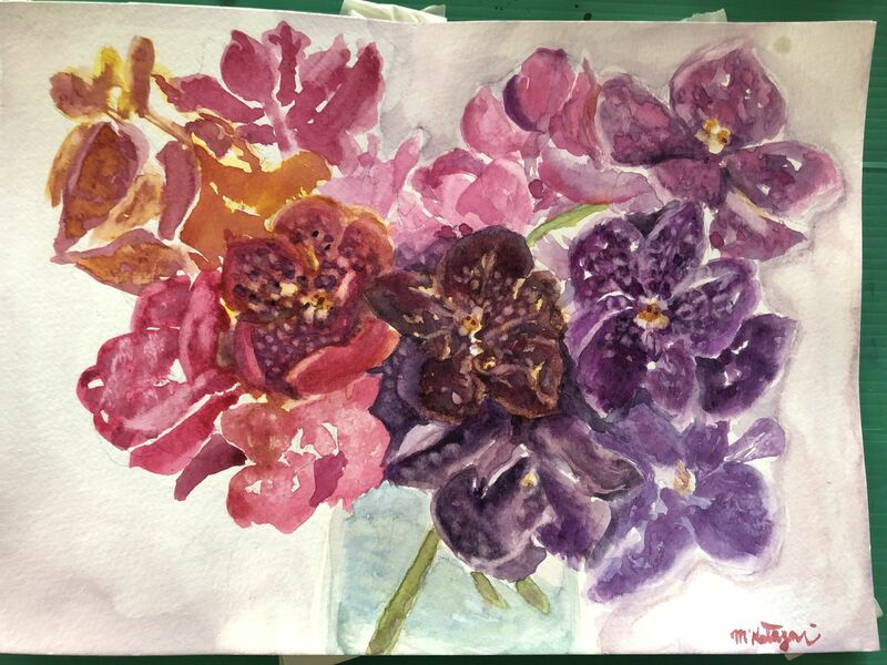 Orchids  - a Paint by Michiko Lynch