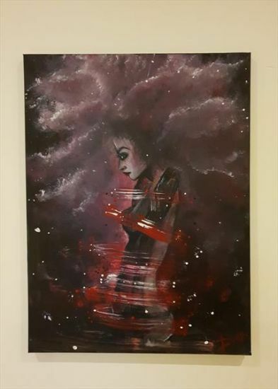 Red galaxy - a Paint by Diana Rosu