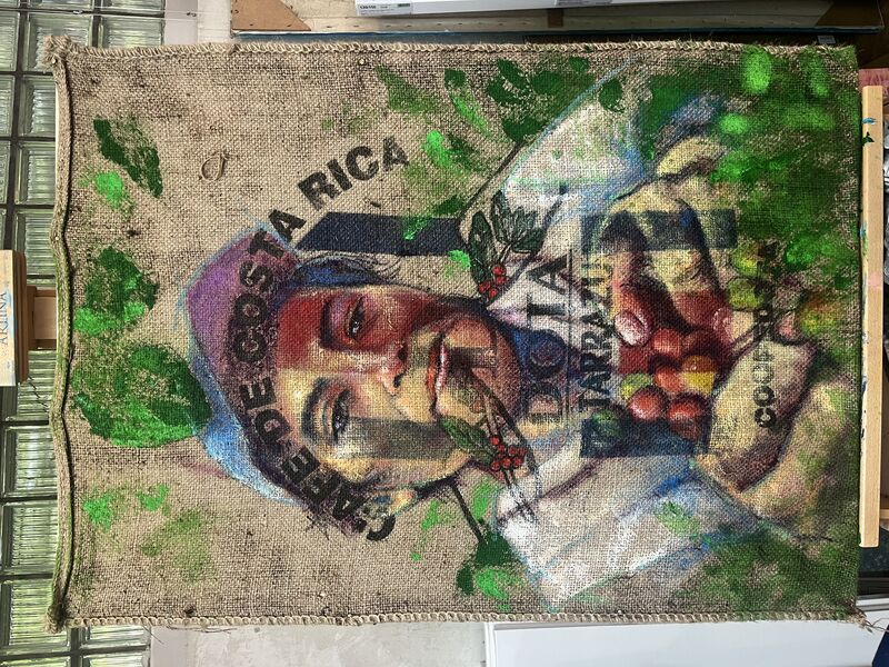 Coffee painting Costa Rica - a Paintings by Gerd Stritzel