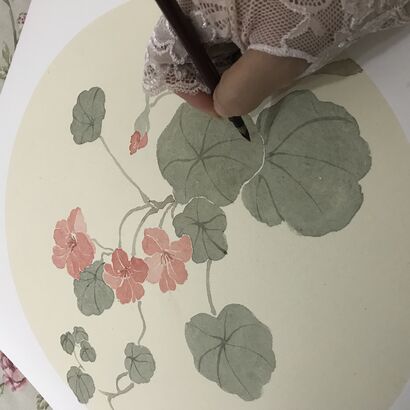 Garden nasturtium  - A Paint Artwork by Yuexi Wu