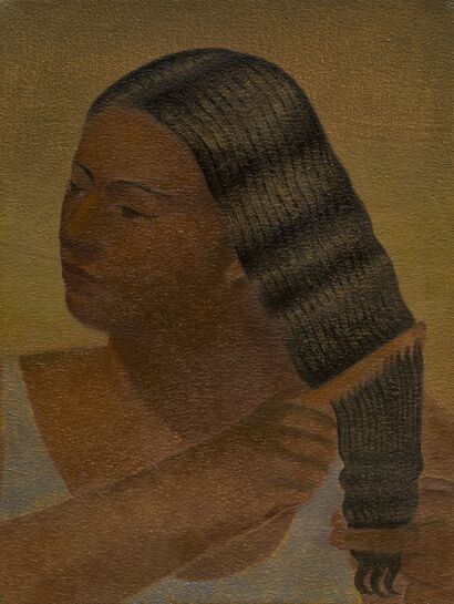 Mulher penteando o cabelo - A Paint Artwork by Paula Siebra