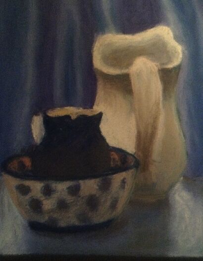 Blue Pitcher - a Art Design Artowrk by Meredith Kent-Berman