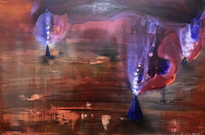 Untitled (post-war work Indian context) - a Paint Artowrk by Mk Abhijith
