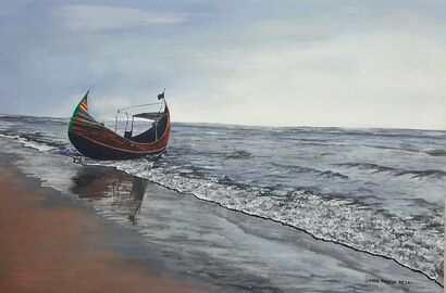 An yearning yacht  - A Paint Artwork by Jahra Tasfia Reza 