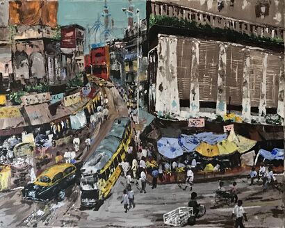 Calcutta street - a Paint Artowrk by Clairette