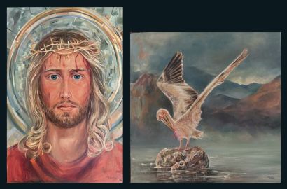 Ave Verum Corpus - a Paintings Artwork by Carmen Judith Montaño Valencia 