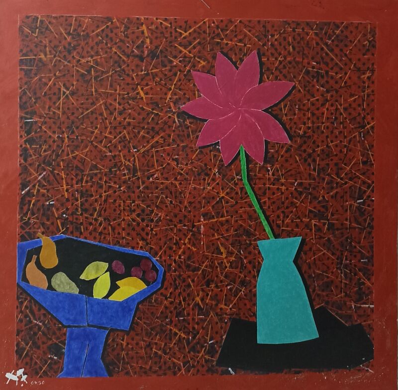 fruit bowl and flower  - a Paint by Aitcheff