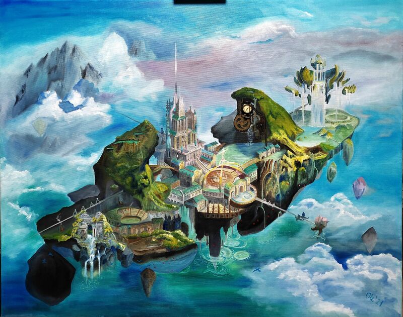 sky island  - a Paint by marina Olesik 