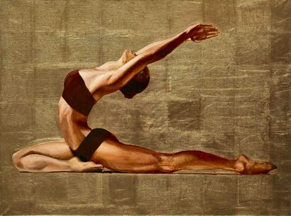 Golden yoga - A Paint Artwork by Anastasia Markovskaya