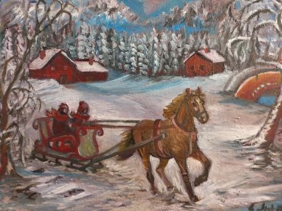 Corsa sulla neve  - a Paintings Artwork by Lidia Spadetto 