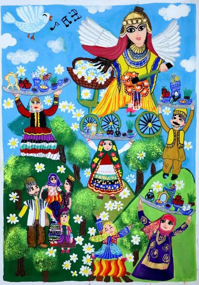 Ancient Nowruz - a Paint Artowrk by Zahra Assarian