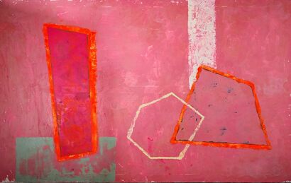 Irregular Poligons (Pink entanglement) - A Paint Artwork by Isabela Lleo