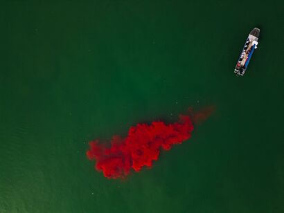 Bloody river - a Land Art Artwork by Pijanista
