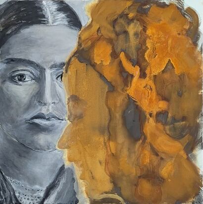 Frida-der innere Schrei, Frida-the inner scream - a Paint Artowrk by Karin Göppert