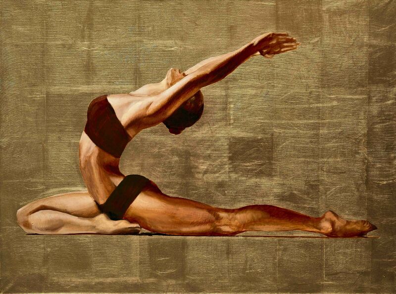 Golden yoga - a Paint by Anastasia Markovskaya