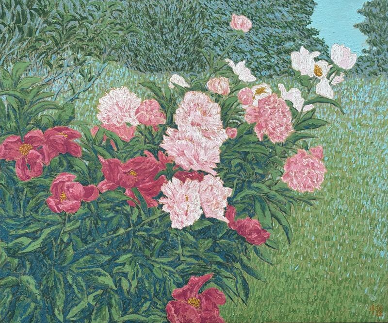 Peonies in spring, Toronto.  - a Paintings by Jeffrey Kum