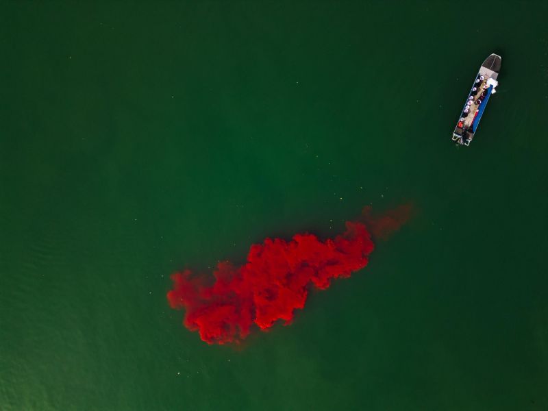 Bloody river - a Land Art by Pijanista