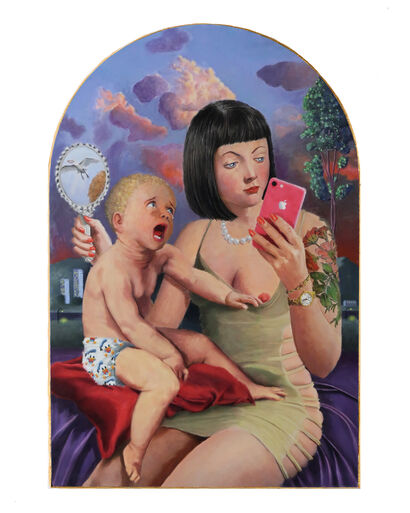 Pre Madonna and Child - a Paint Artowrk by Kevin Kuenster