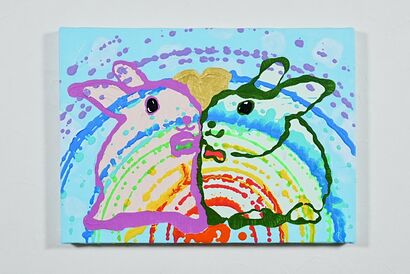The Innocent Rabbit and the Rainbow - a Paint Artowrk by HsunArt